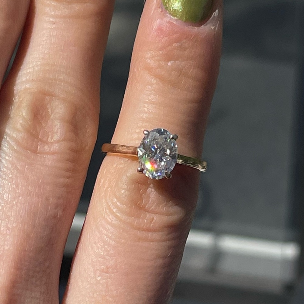 1.5 ct Moissanite Pear Diamond Yellow Gold Ring